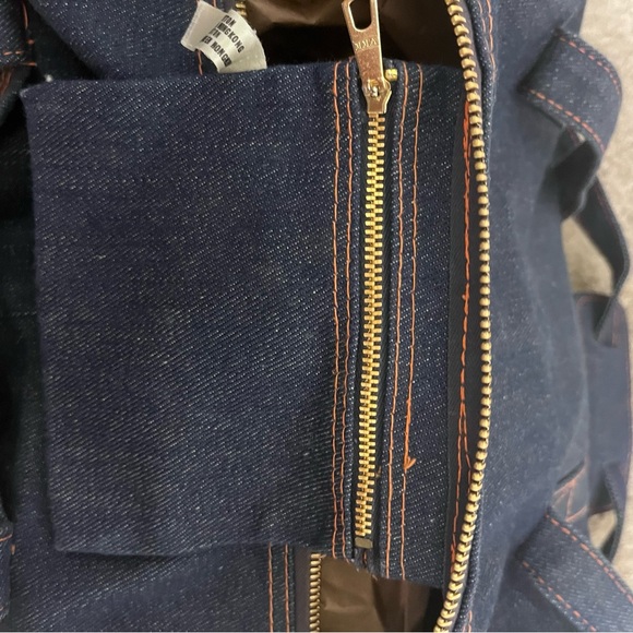 Denim Duffle Bag Vintage Made in Hong Kong - Picture 7 of 9